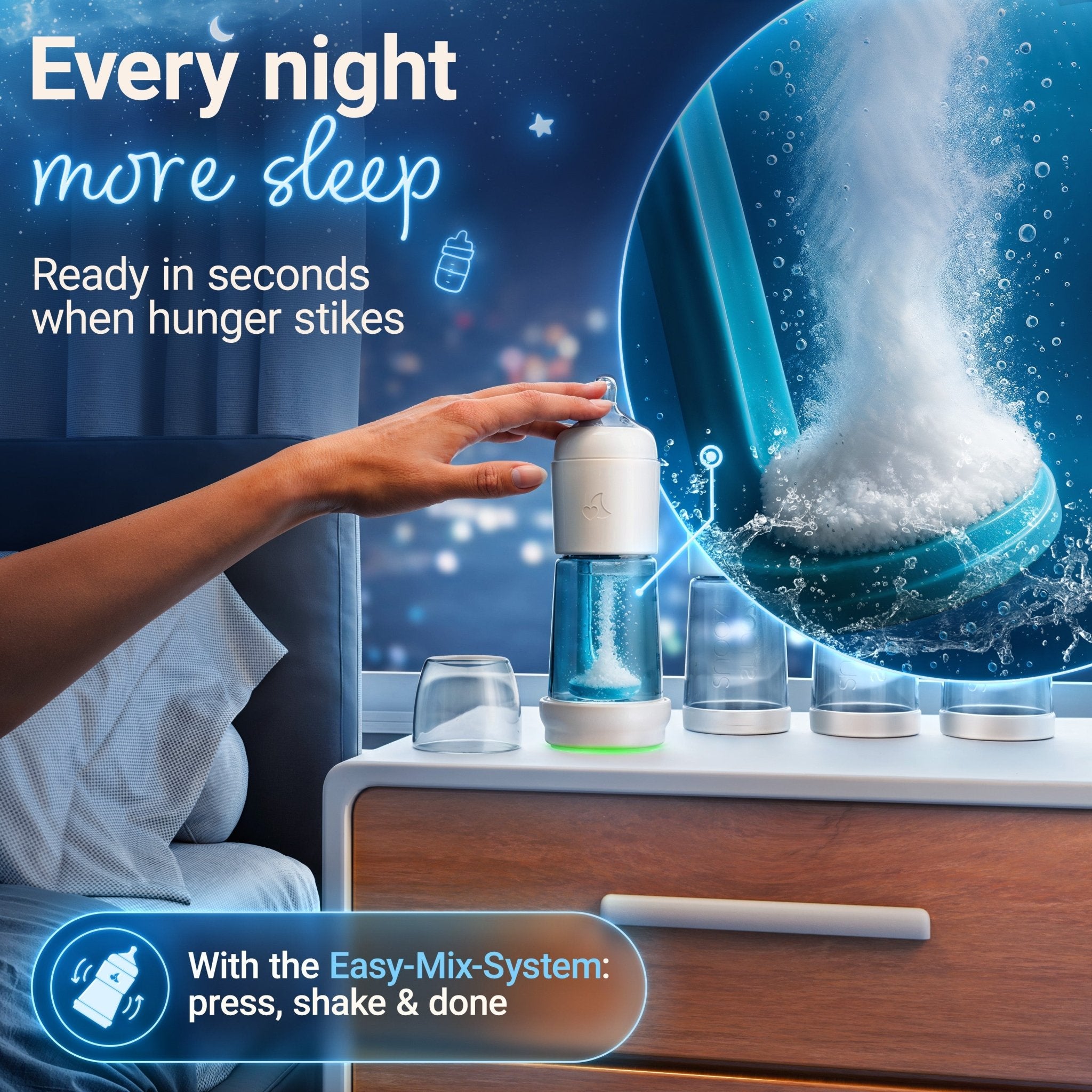 snoozi set: night bottle with bottle warmer - Snoozi US