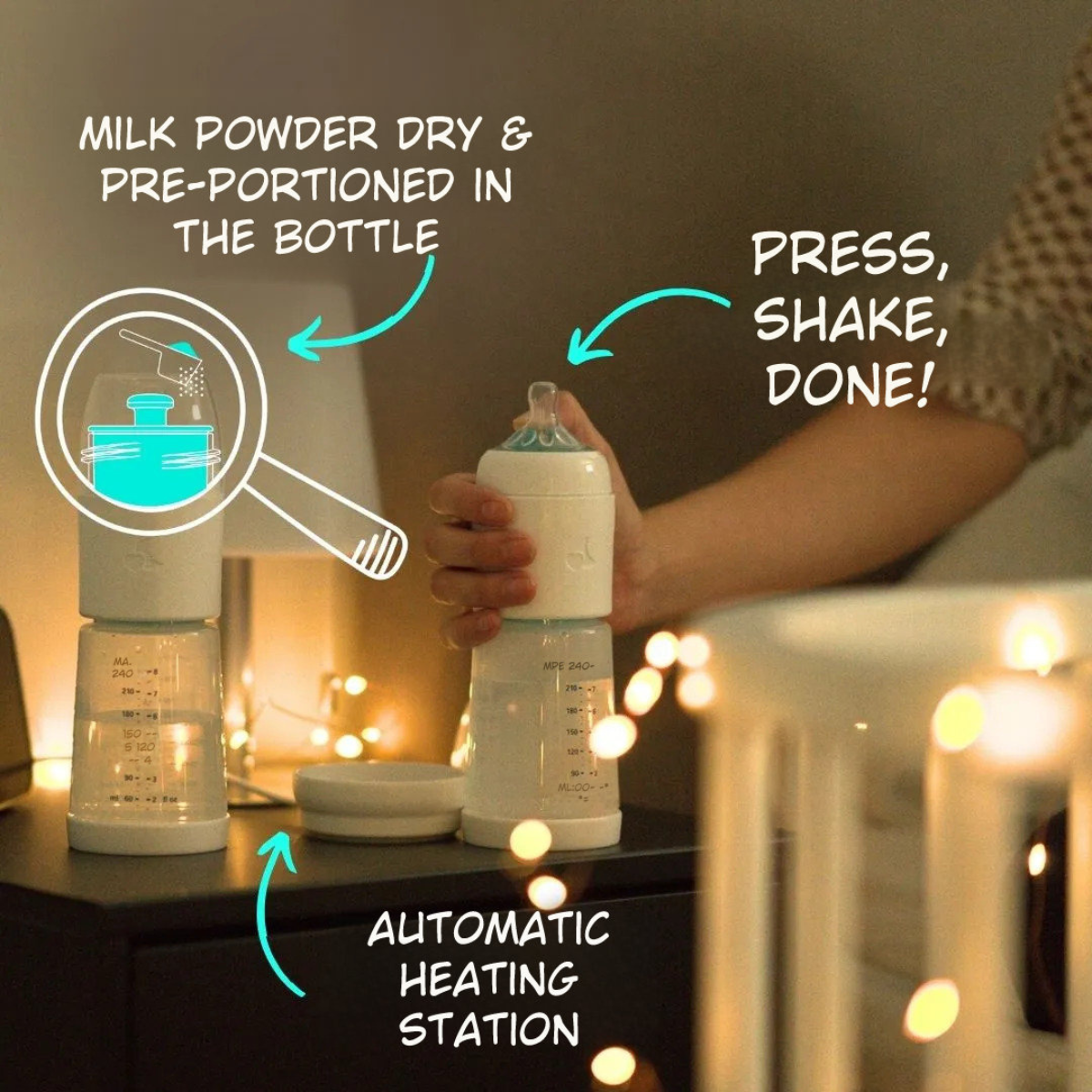 snoozi set: night bottle with bottle warmer