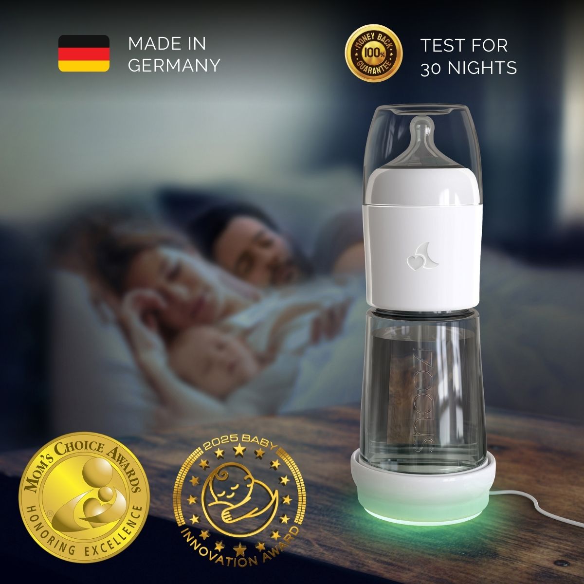 snoozi set: night bottle with bottle warmer - Snoozi US